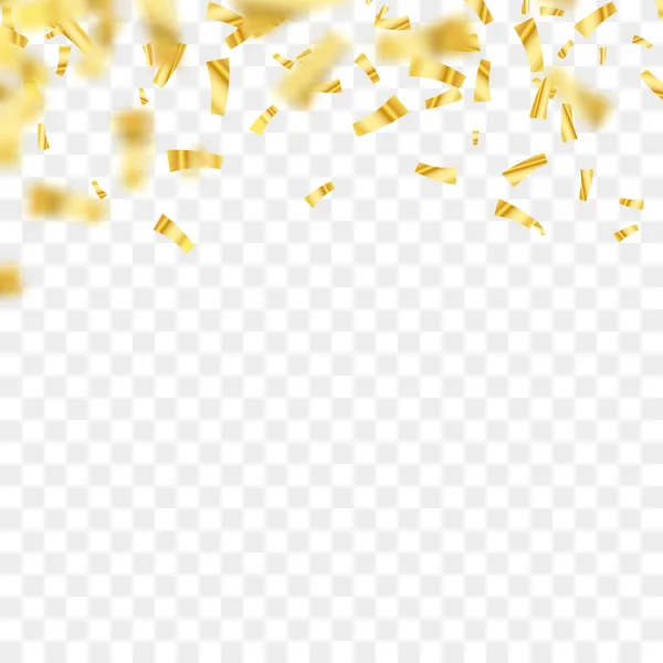 Arany konfetti esik elszigetelt. Vektoros illusztráció. — Stock Vector
