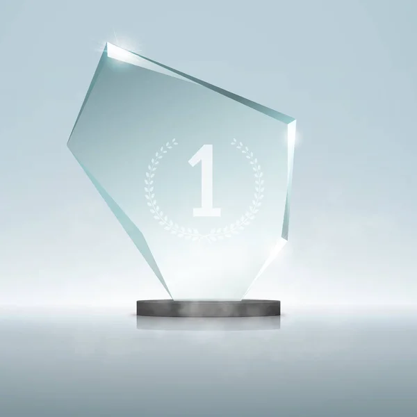Premio Trofeo de Cristal. Ilustración vectorial — Vector de stock