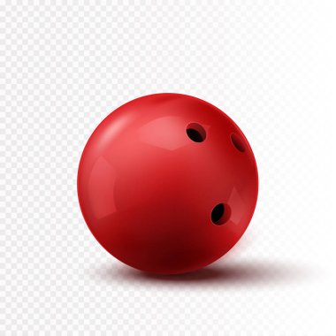 Saydam arka plan üzerinde izole kırmızı Bowling topu. Vektör