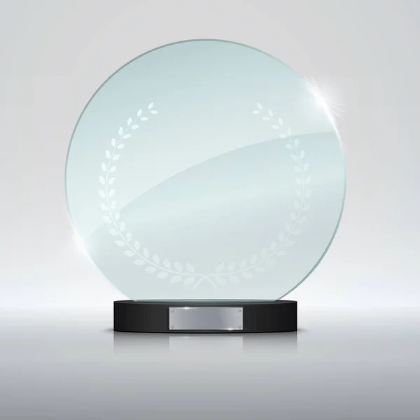 Premio Trofeo de Cristal. Ilustración vectorial — Vector de stock