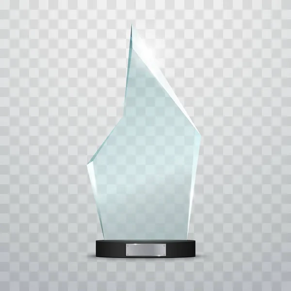 Glass Trophy Award. Vector illustration isolated on transparent background — Stock Vector