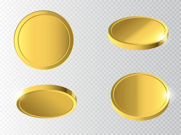 Des pièces d'or. Argent isolé sur fond transparent . — Image vectorielle