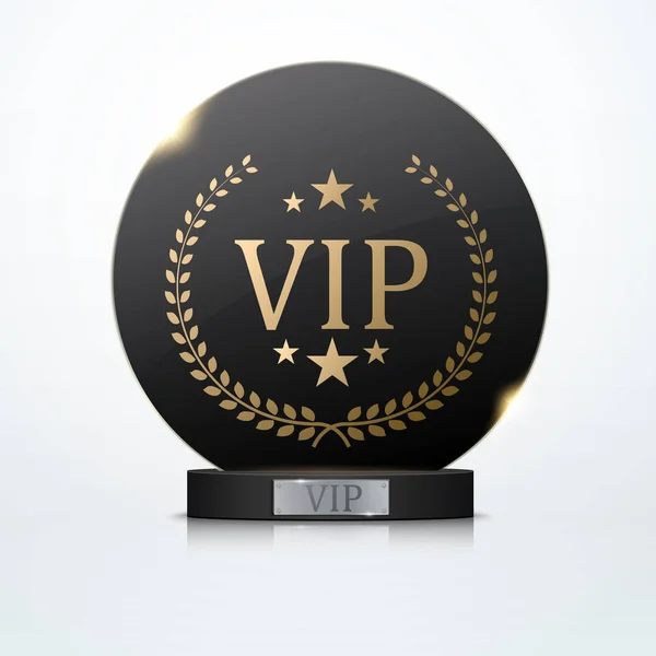 Vip invitation with black award trophy, vector — Stock Vector