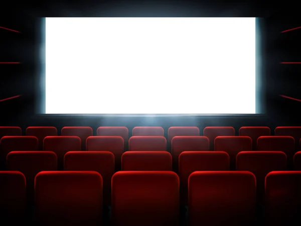 Дизайн постера кинотеатра с белым экраном. Векторный фон . — стоковый вектор