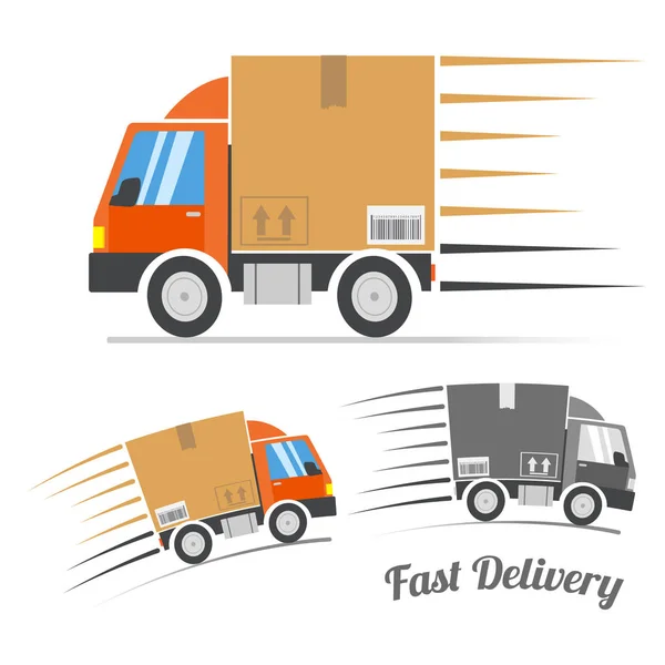 Snelle levering truck met beweging lijnen, vector — Stockvector