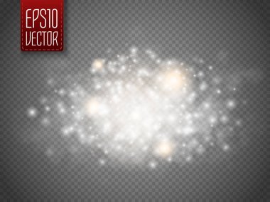 Glitter kızdırma özel ışık efekti. Parlak toz parçacıkları. Vektör çizim