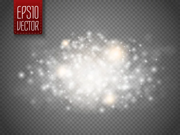 Glitter gloed speciaal lichteffect. Sprankelende stofdeeltjes. Vectorillustratie — Stockvector