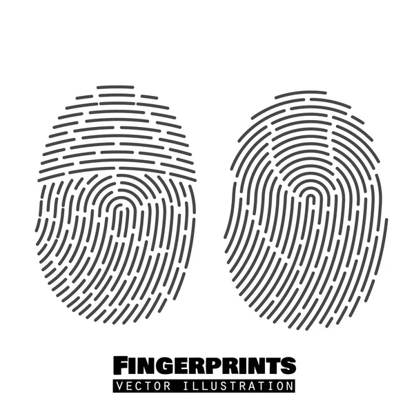 Fingerprints set. Vector Security system. Digital lock — Stock Vector