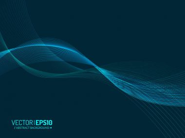 Soyut vektör arka plan, mavi şeffaf dalgalı çizgiler için broşür, Web sitesi.