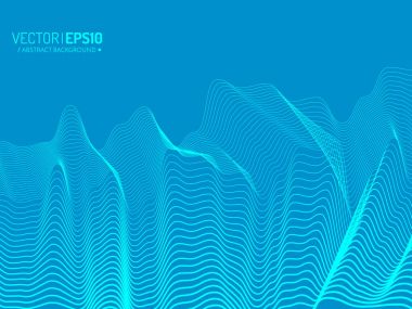 Mavi dalga vektör arka plan iş sunusu, broşür veya el ilanı