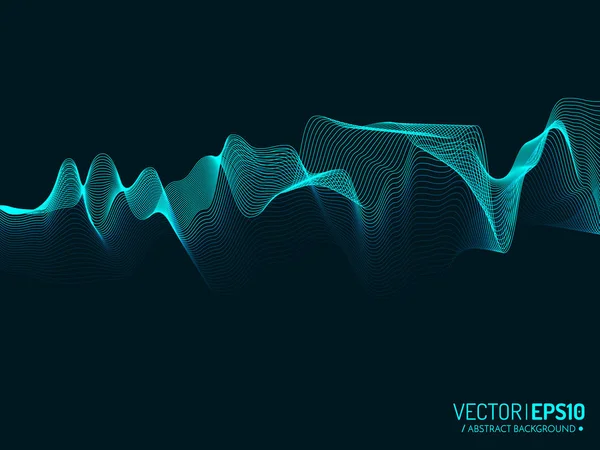 Blauer Wellenvektorhintergrund für Geschäftspräsentation, Broschüre oder Flyer — Stockvektor