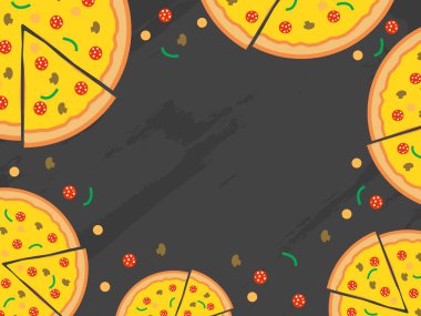 Pizza menü vektör arka plan. Restoran Cafe menü, tasarım şablonu.