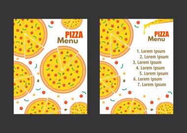 Pizza menü vektör arka plan. Restoran Cafe menü, tasarım şablonu.