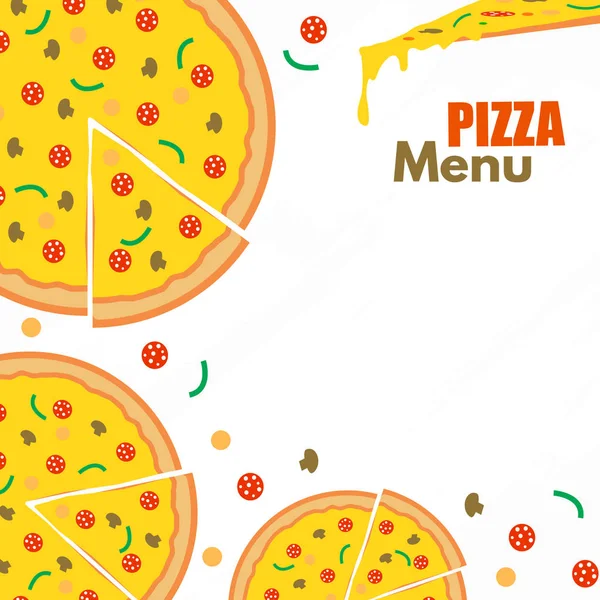 Pizza menu vector achtergrond. Restaurant café menu, sjabloonontwerp. — Stockvector