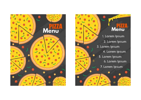 Pizza menu vector achtergrond. Restaurant café menu, sjabloonontwerp. — Stockvector