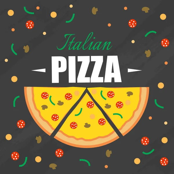Italienisches Pizza-Design Hintergrund. Vektorhintergrund. Speisekarte Restaurant Café, Vorlage — Stockvektor