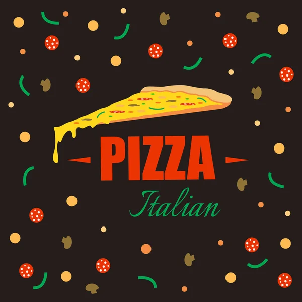 Italiaanse Pizza ontwerp achtergrond. Vector achtergrond. Restaurant café menu, sjabloon — Stockvector