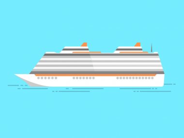 Vektör çizim deniz gemisi mavi izole
