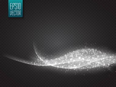 Soyut vektör pürüzsüz dalga ile parlayan izole üzerinde saydam arka plan