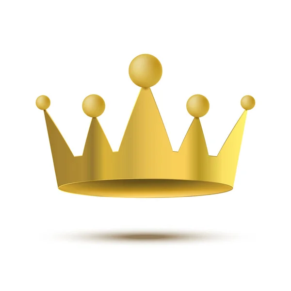 Golden crown isolerad på vit bakgrund. Vektor. — Stock vektor