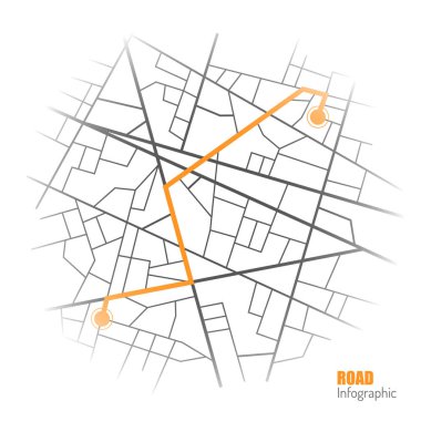 GPS navigasyon arka plan. Yol haritası üzerinde beyaz izole. Vektör