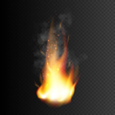 Yangın alev simgesi. İzole ateş yanan vektör çizim