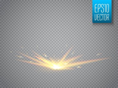 Saydam arka plan üzerinde izole kıvılcım. Vektör ıșık etkisi