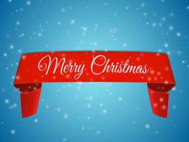 Kızıl Bayrak ve düşen kar ile neşeli Noel arka plan. Vektör