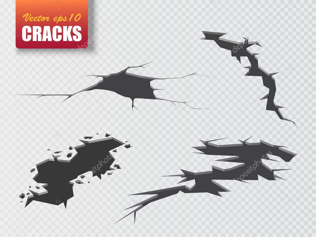 Vector cracks isolated. Illustration for your design