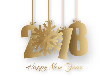 Mutlu yeni yıl 2018 arka plan. Vektör tebrik kartı.