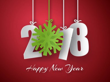 Mutlu yeni yıl 2018 arka plan. Vektör tebrik kartı.