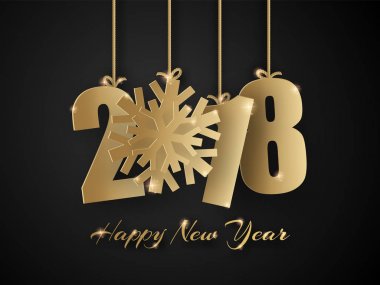 Mutlu yeni yıl 2018 arka plan. Vektör tebrik kartı.