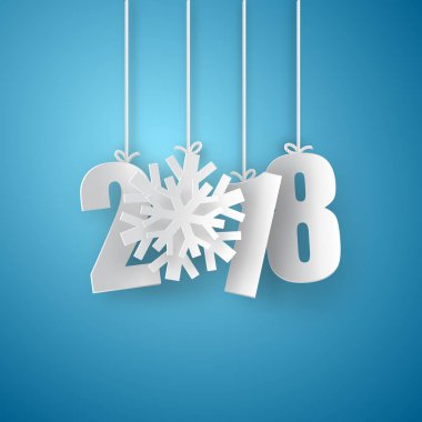 Mutlu yeni yıl 2018 arka plan. Vektör tebrik kartı.