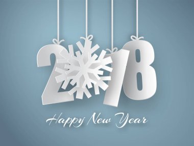 Mutlu yeni yıl 2018 arka plan. Vektör tebrik kartı.