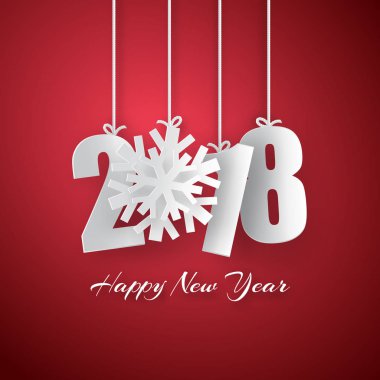 Mutlu yeni yıl 2018 arka plan. Vektör tebrik kartı.