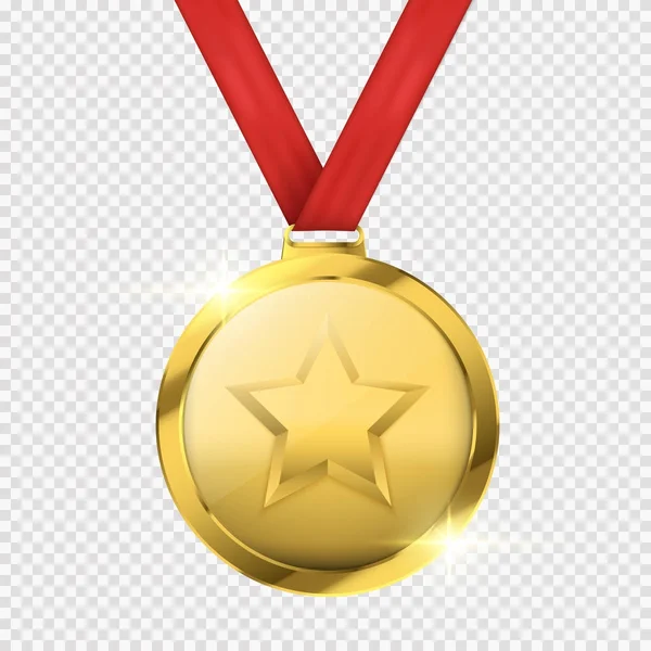 Концепція переможця. Порожня золота медаль ізольована на білому. Векторні ілюстрації — стоковий вектор