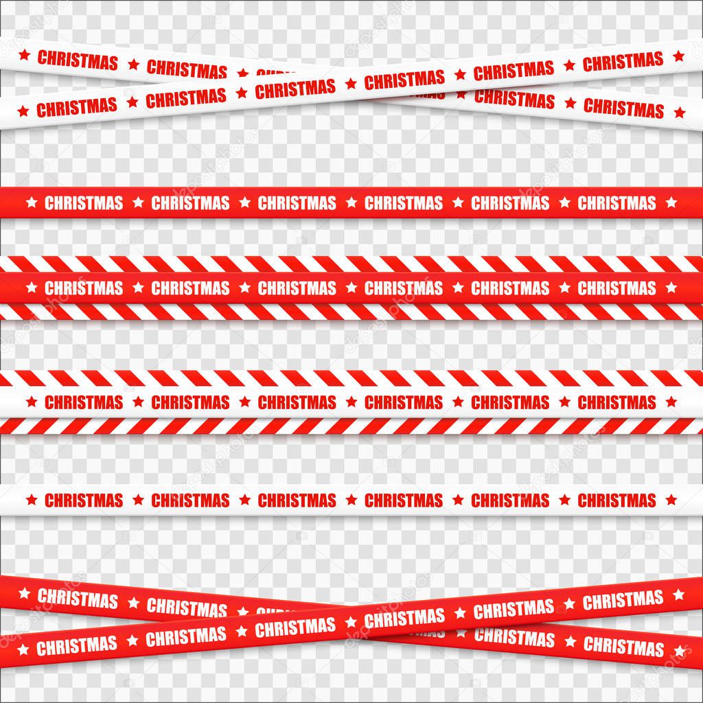 Merry Christmas red banners isolated. Vector illustration.