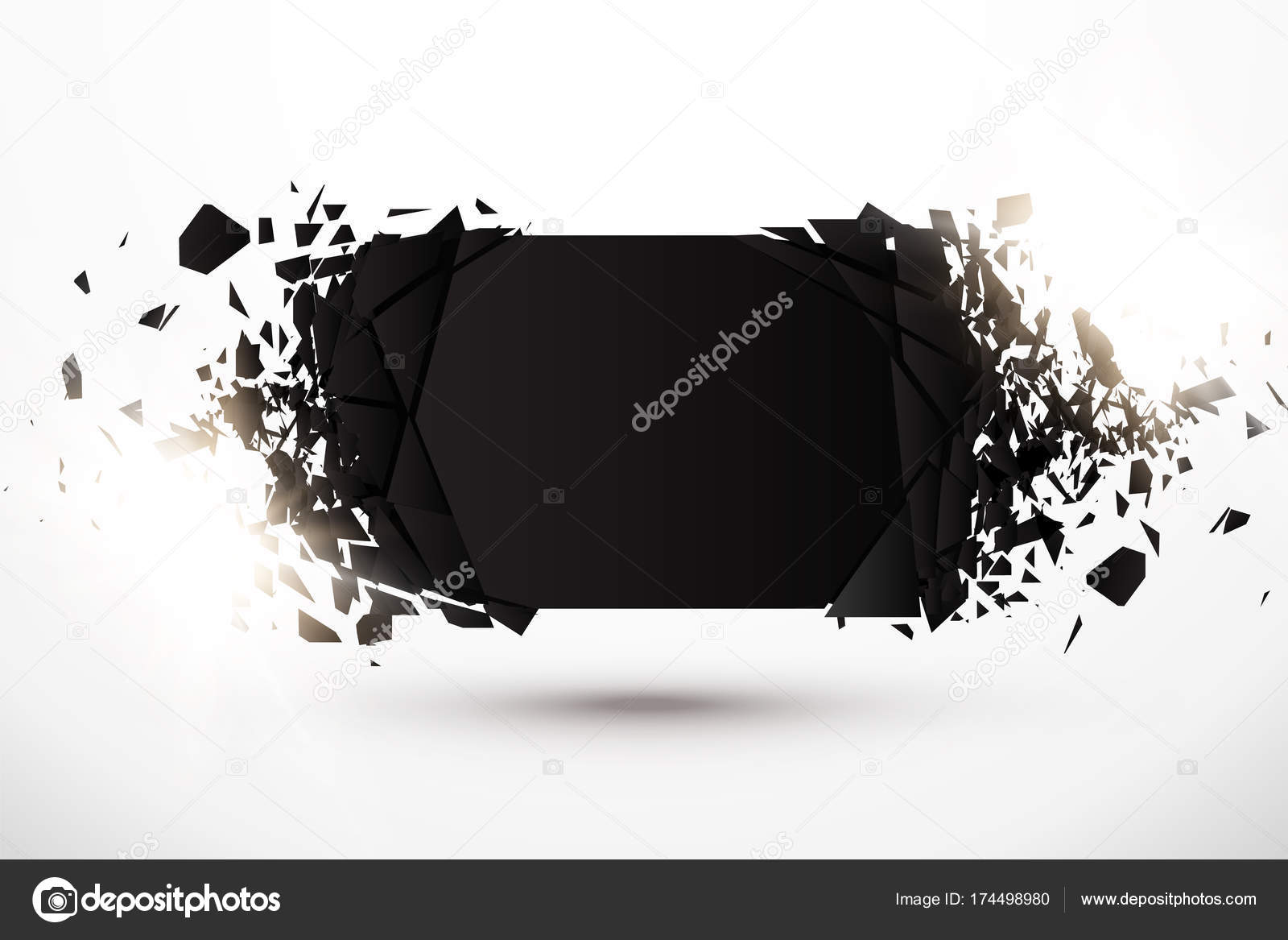 空白抽象背景。带有爆炸效果和发光的黑色横幅. 图库矢量图©Ket4up 174498980, image size:1600x1167