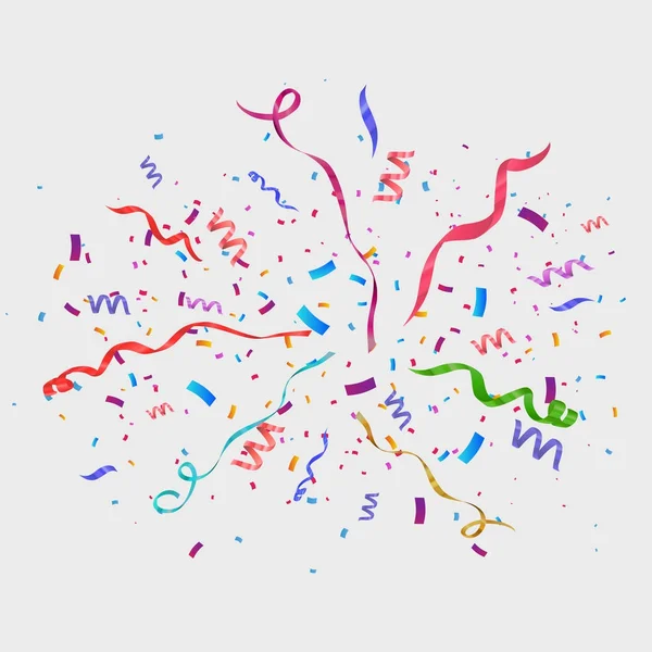 Confetti isolado em fundo transparente. Ilustração do vetor festivo — Vetor de Stock