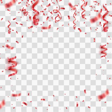 İzole kırmızı konfeti. Festival vektör arka plan