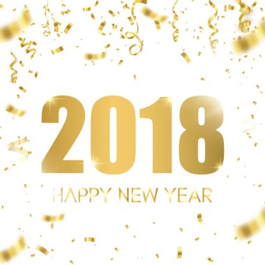 Mutlu yeni yıl 2018. Tatil tebrik kartı kartı. Tasarım şablonu. Vektör