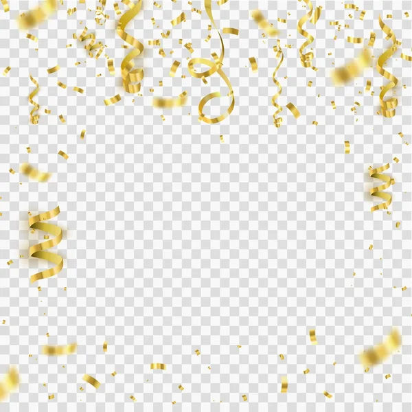 Na białym tle na tle kratkę złotym konfetti. VCTOR ilustracji — Wektor stockowy