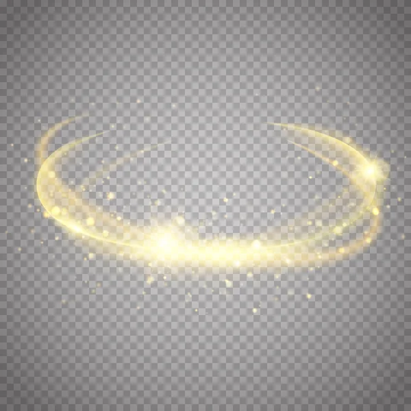 Goldener Lichteffekt. magischer Kreisglühen. Vektor — Stockvektor