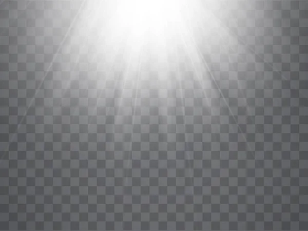 ベクトル日光。太陽ビームと透明な背景に光線 — ストックベクタ