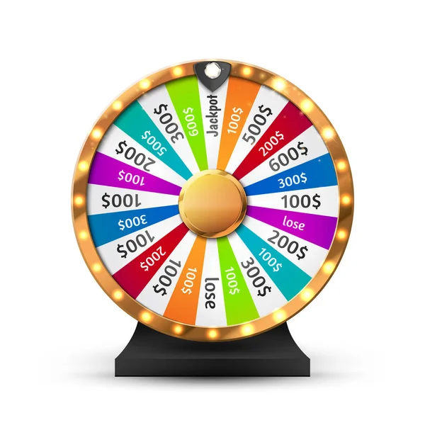 Fond vectoriel roue fortune. Concept de casino en ligne. Vecteur de roulette chanceux — Image vectorielle