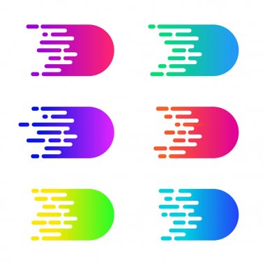 Hız kavramı. Vektör hareket çizgi roman etkisi. Renkli basit hız çizgileri.