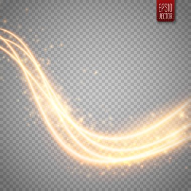 Işık efekti parlayan dalgalı çizgiler ve parıldıyor. Vektör