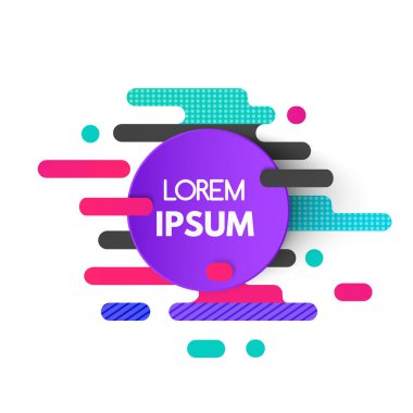 Dinamik şekiller ve daire afiş soyut renkli geometrik desen.