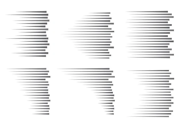 Geschwindigkeitsbegrenzungen. Bewegungseffekt. schwarze Linien auf weißem Hintergrund. — Stockvektor