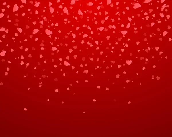 Corazones confeti aislado en rojo. Ilustración vectorial . — Archivo Imágenes Vectoriales